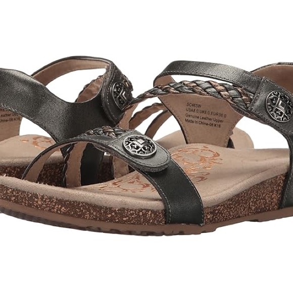 Aetrex Shoes - Aetrex dark grey Leather Sandals